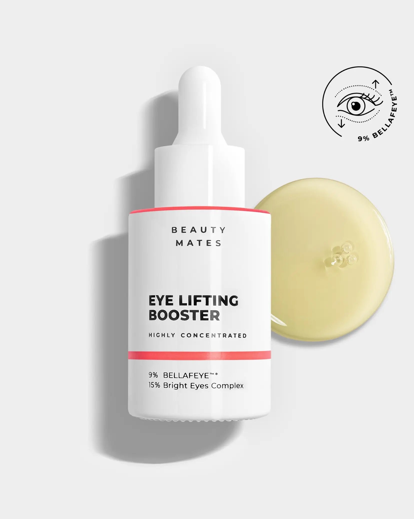 Beauty Mates Eye Lifting Booster Serum - Hochkonzentriertes Gesichtsserum für strahlende Augen mit Wirkstoff Bellafeye