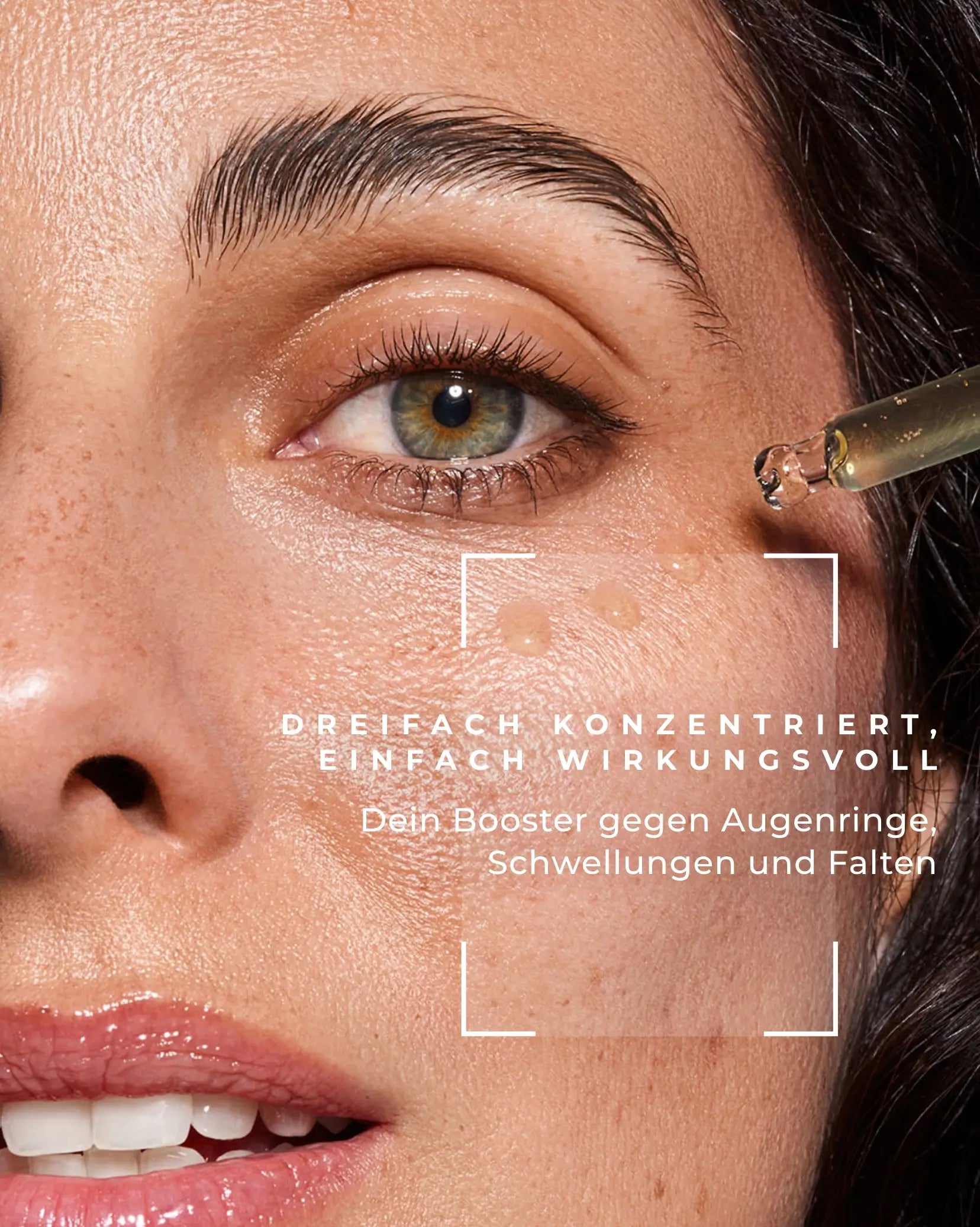 Beauty Mates Eye Lifting Booster - Nahaufnahme des Augenbereichs einer Frau