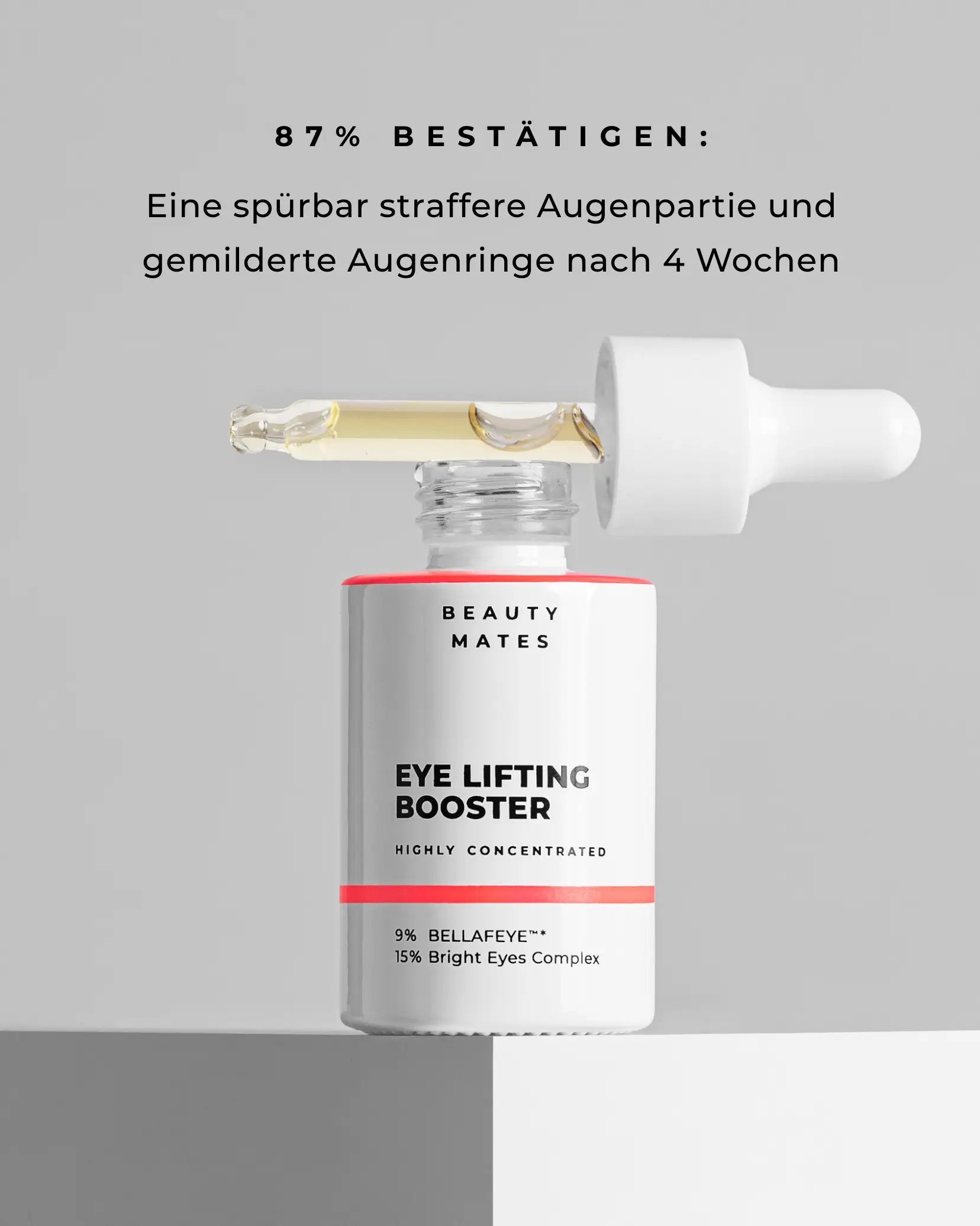 Beauty Mates Eye Lifting Booster - Hochkonzentriertes Serum in der Verpackung